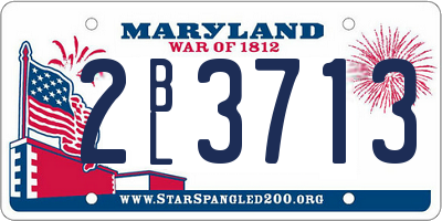 MD license plate 2BL3713