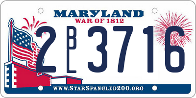MD license plate 2BL3716