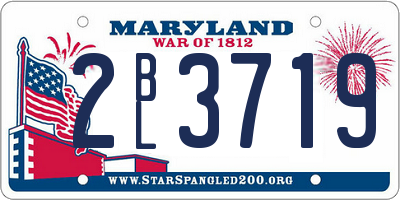 MD license plate 2BL3719