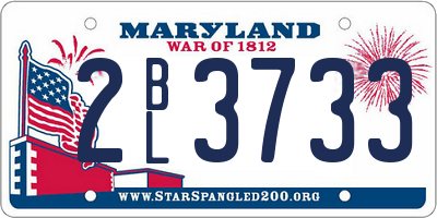 MD license plate 2BL3733