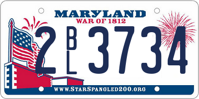 MD license plate 2BL3734