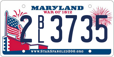 MD license plate 2BL3735