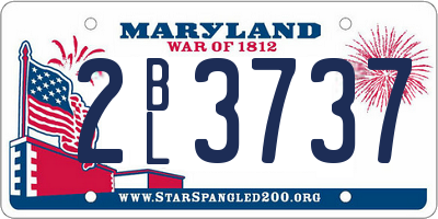 MD license plate 2BL3737
