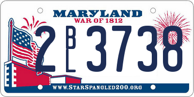 MD license plate 2BL3738