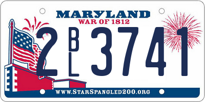MD license plate 2BL3741