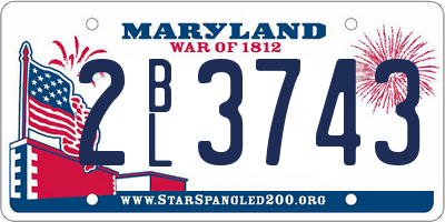 MD license plate 2BL3743