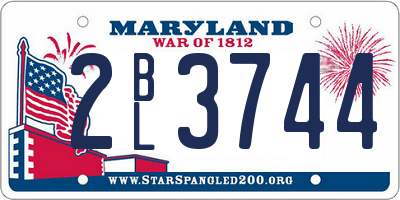 MD license plate 2BL3744