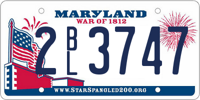 MD license plate 2BL3747