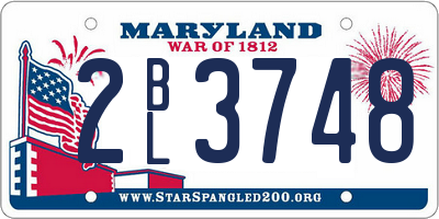 MD license plate 2BL3748