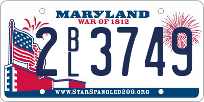 MD license plate 2BL3749