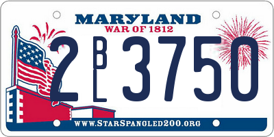 MD license plate 2BL3750