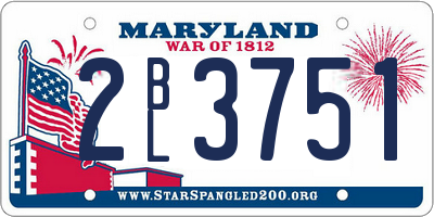 MD license plate 2BL3751