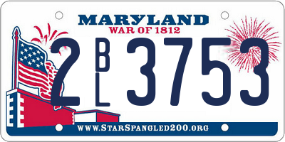 MD license plate 2BL3753