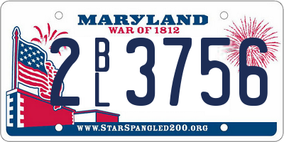 MD license plate 2BL3756