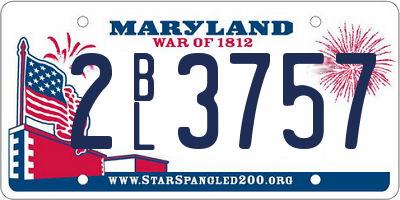 MD license plate 2BL3757