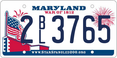 MD license plate 2BL3765