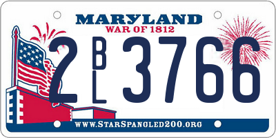 MD license plate 2BL3766