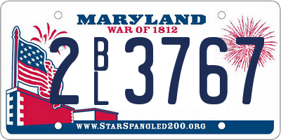 MD license plate 2BL3767