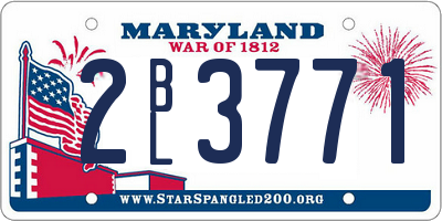 MD license plate 2BL3771