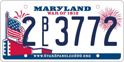 MD license plate 2BL3772