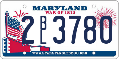 MD license plate 2BL3780