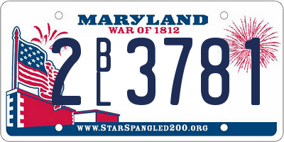 MD license plate 2BL3781