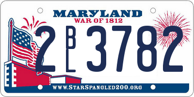 MD license plate 2BL3782