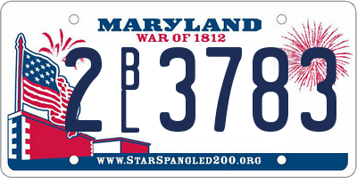 MD license plate 2BL3783