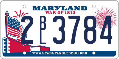 MD license plate 2BL3784