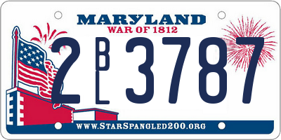 MD license plate 2BL3787