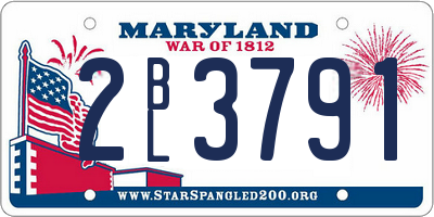 MD license plate 2BL3791