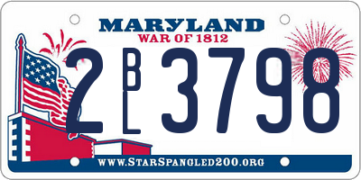 MD license plate 2BL3798