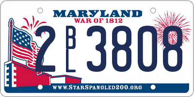 MD license plate 2BL3808
