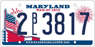 MD license plate 2BL3817