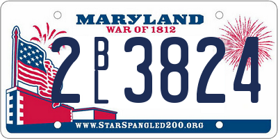 MD license plate 2BL3824
