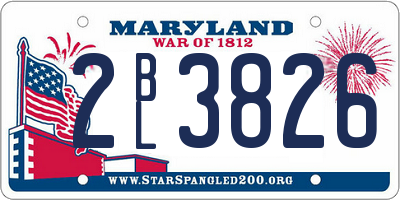 MD license plate 2BL3826