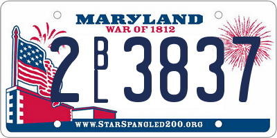 MD license plate 2BL3837