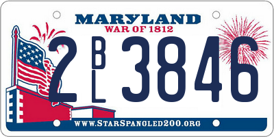 MD license plate 2BL3846
