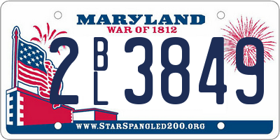 MD license plate 2BL3849
