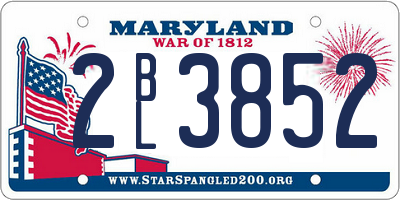 MD license plate 2BL3852