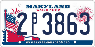 MD license plate 2BL3863