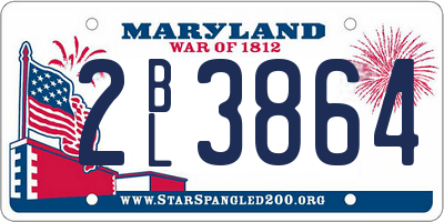 MD license plate 2BL3864