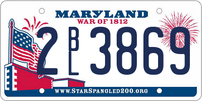 MD license plate 2BL3869