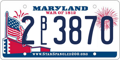 MD license plate 2BL3870