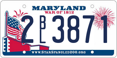 MD license plate 2BL3871