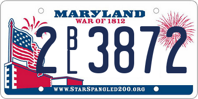 MD license plate 2BL3872