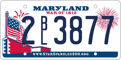 MD license plate 2BL3877