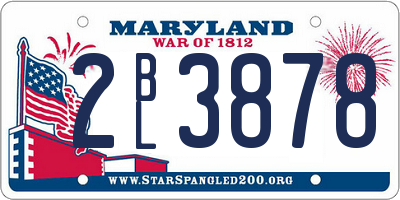 MD license plate 2BL3878