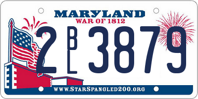 MD license plate 2BL3879