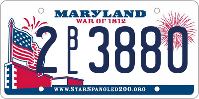 MD license plate 2BL3880